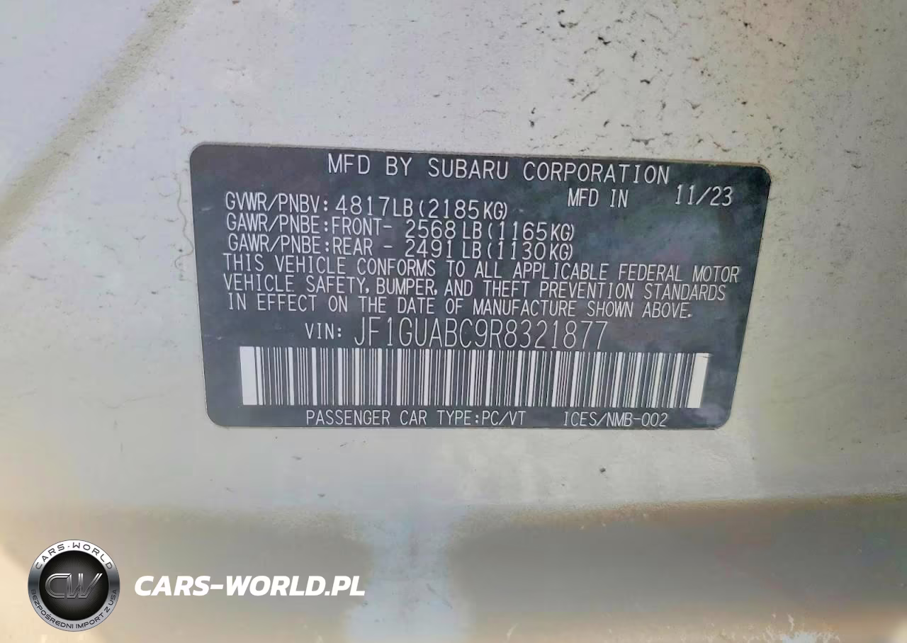 2024 Subaru Impreza VIN:JF1GUABC9R8321877 - 12