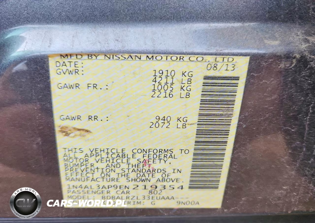 2014 Nissan Altima 2.5 VIN:1N4AL3AP9EN219354 - 12