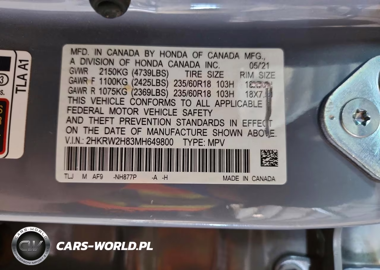 2021 Honda Cr-V Exl VIN:2HKRW2H83MH649800 - 13