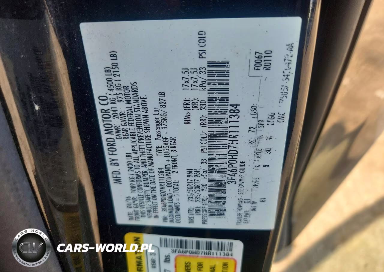 2017 Ford Fusion Se VIN:3FA6P0HD7HR111384 - 12
