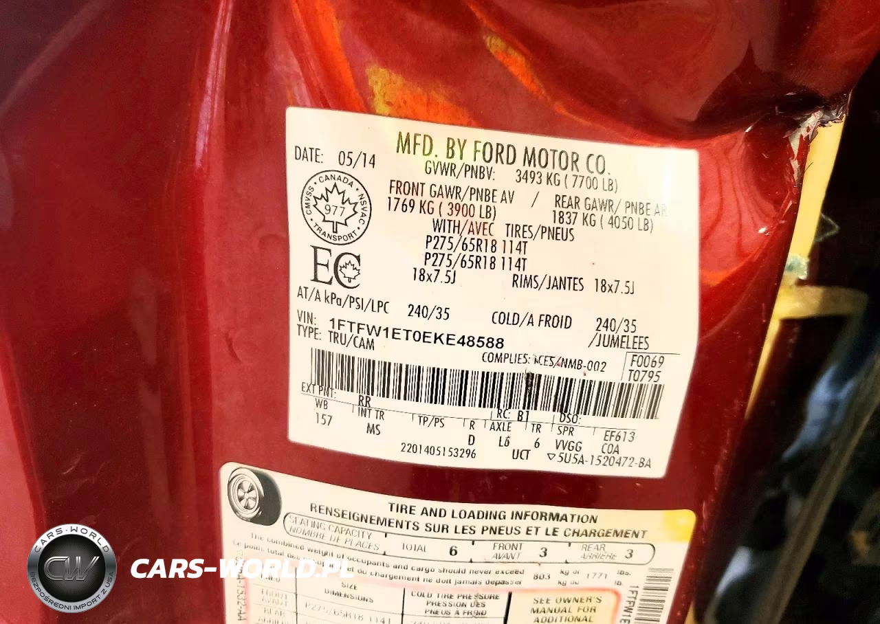2014 Ford F150 VIN:1FTFW1ET0EKE48588 - 12