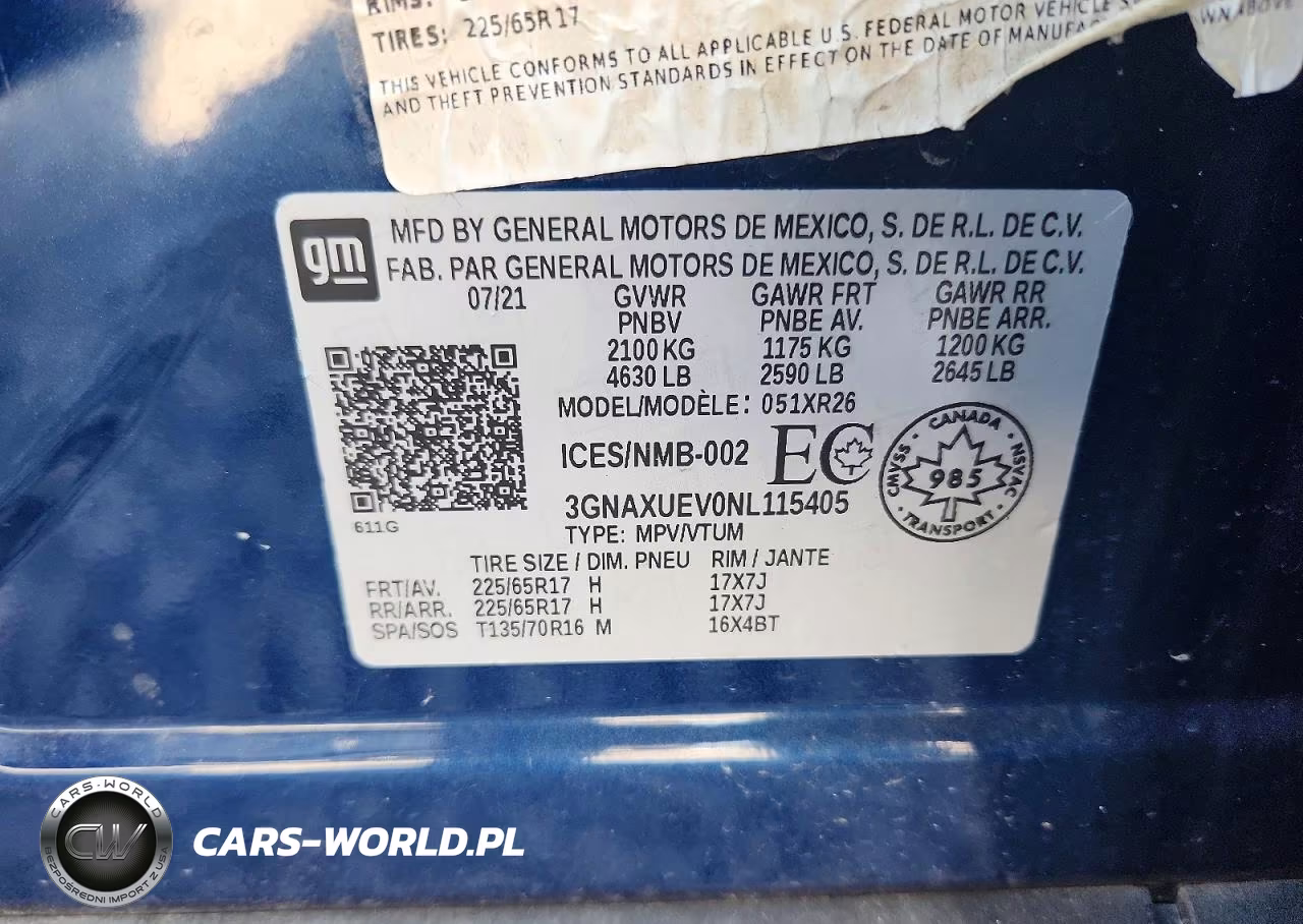 2022 Chevrolet Equinox Lt VIN:3GNAXUEV0NL115405 - 12