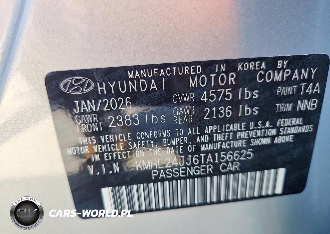 2026 Hyundai Sonata Hybrid Blue VIN:KMHL24JJ6TA156625 - 12