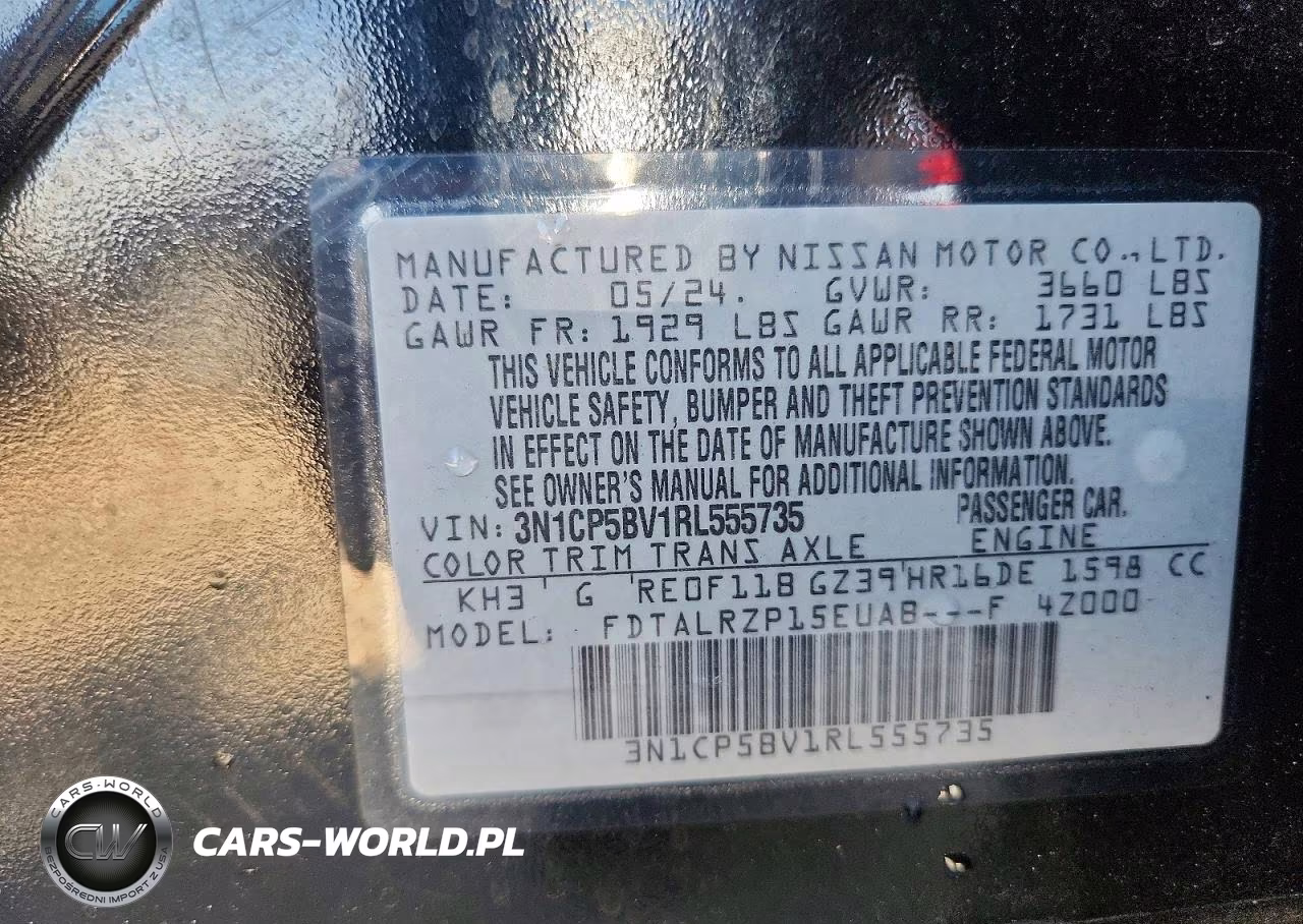 2024 Nissan Kicks S VIN:3N1CP5BV1RL555735 - 14