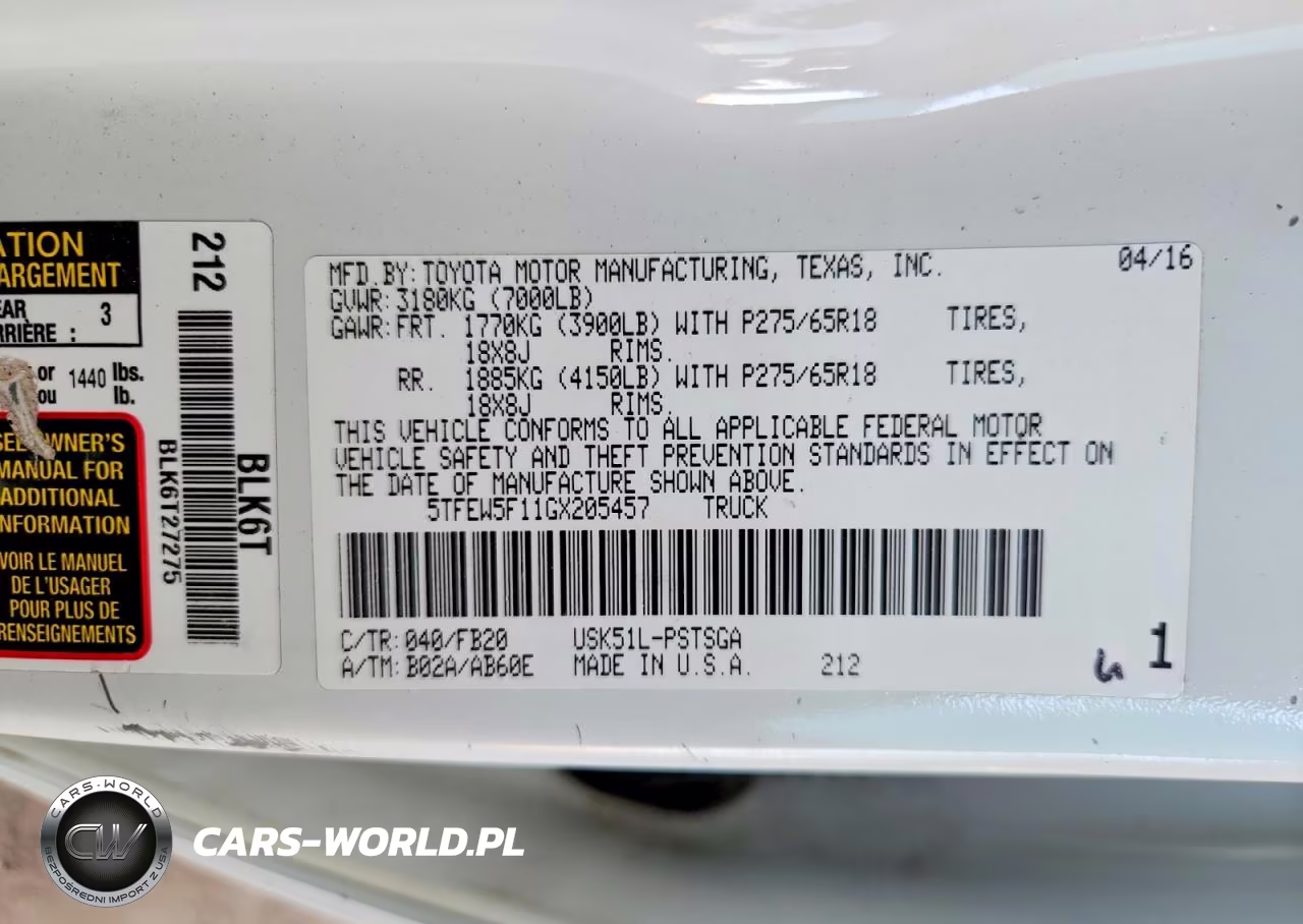2016 Toyota Tundra Crewmax Sr5 VIN:5TFEW5F11GX205457 - 12