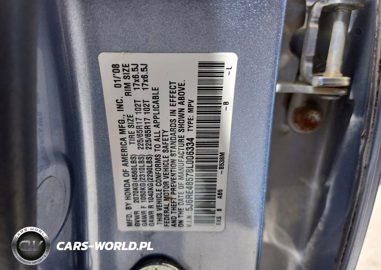 2008 Honda Cr-V Ex VIN:5J6RE48578L006334 - 14