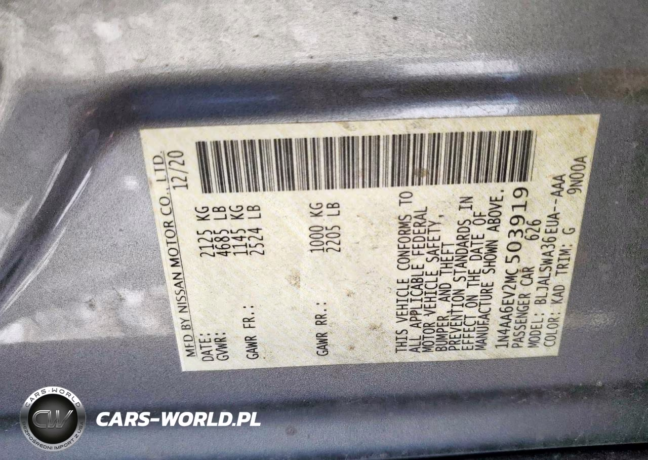 2021 Nissan Maxima Sr VIN:1N4AA6EV2MC503919 - 13