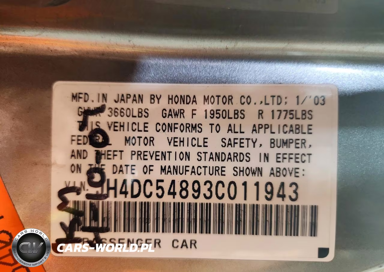 2003 Acura Rsx VIN:JH4DC54893C011943 - 12