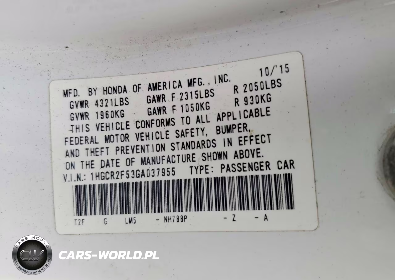2016 Honda Accord Sport VIN:1HGCR2F53GA037955 - 12