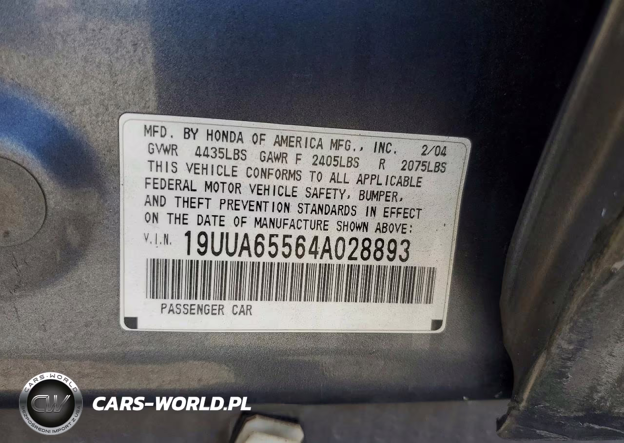 2004 Acura Tl VIN:19UUA65564A028893 - 12