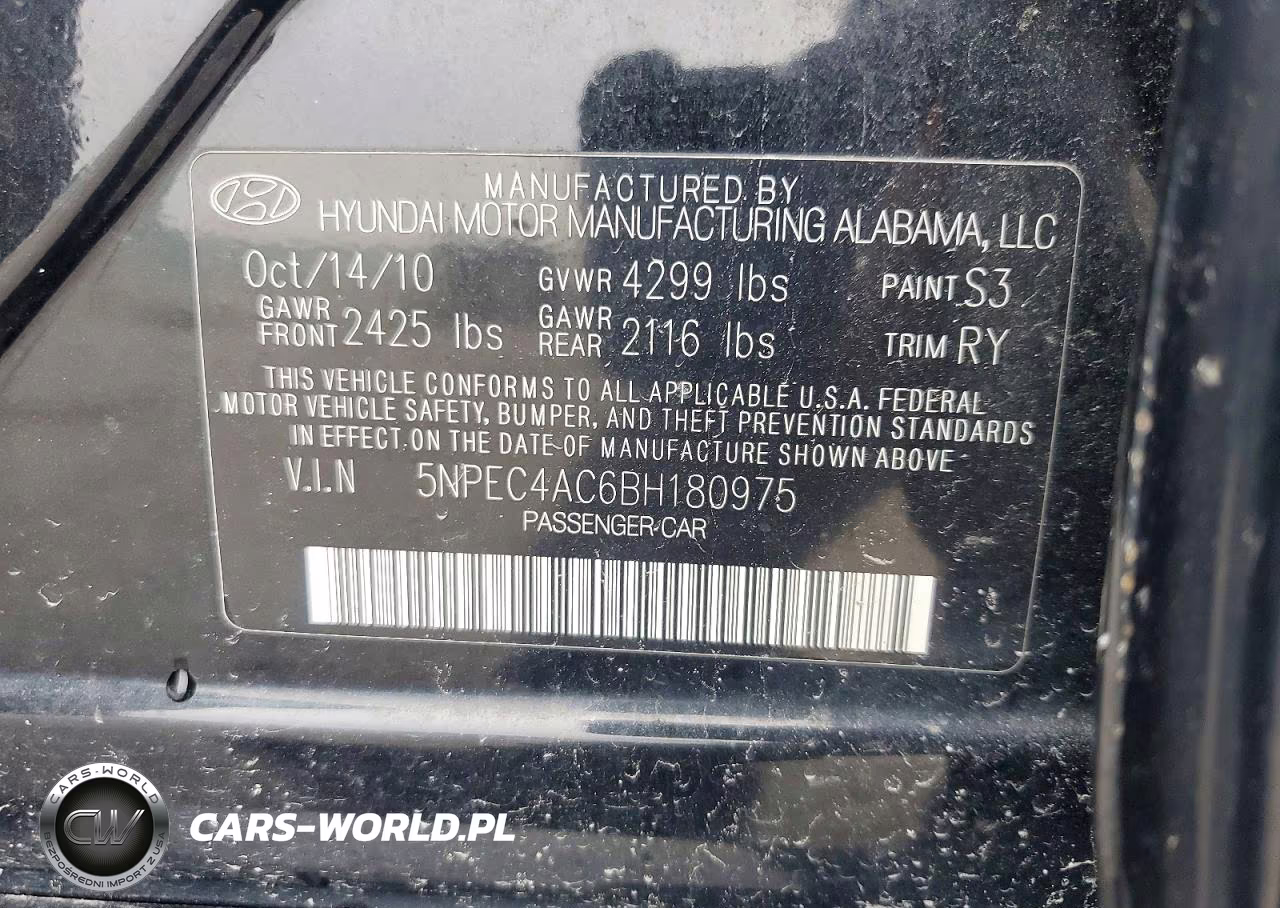 2011 Hyundai Sonata Limited VIN:5NPEC4AC6BH180975 - 12