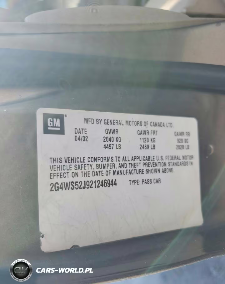 2002 Buick Century Custom VIN:2G4WS52J921246944 - 12