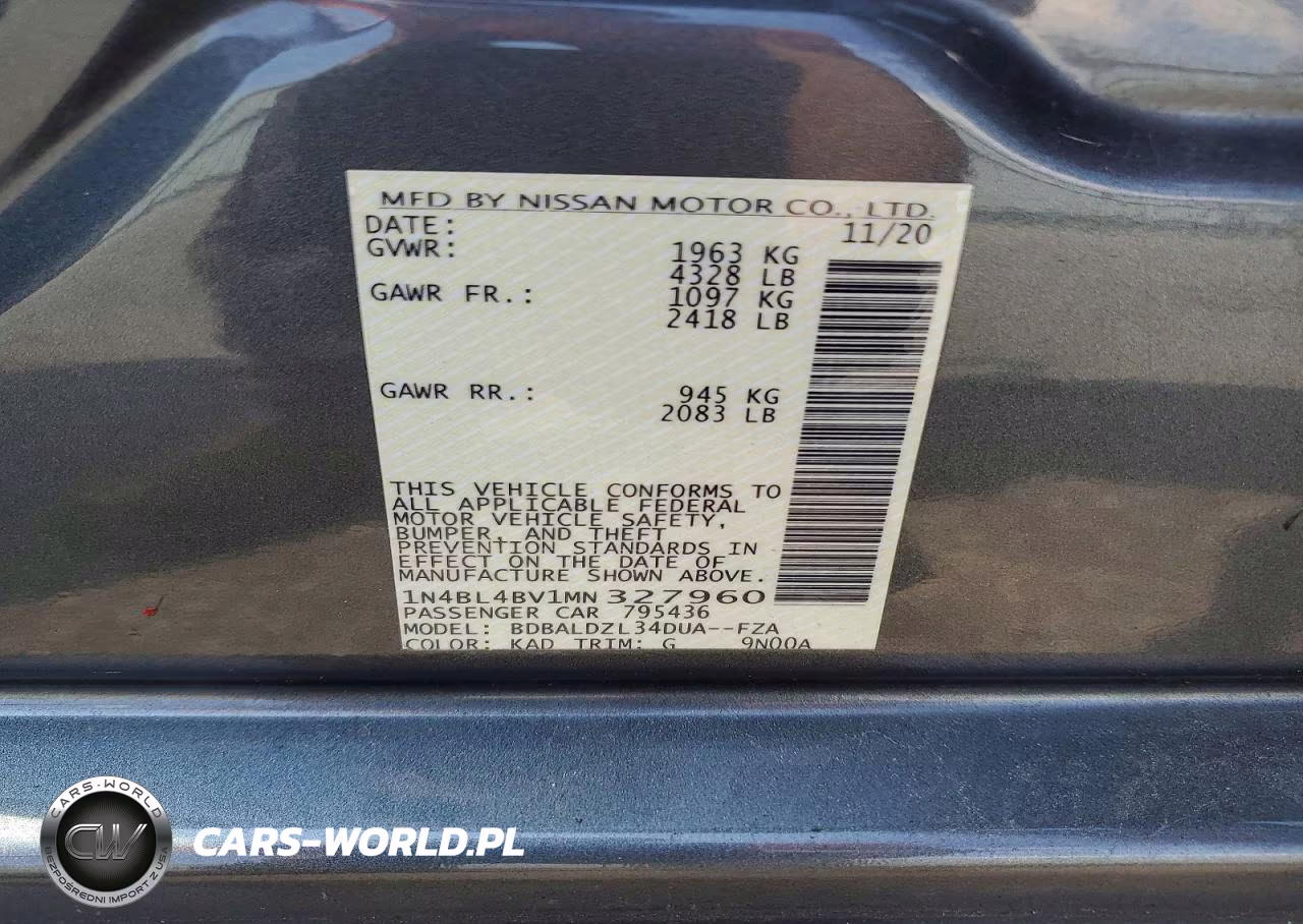 2021 Nissan Altima S VIN:1N4BL4BV1MN327960 - 12