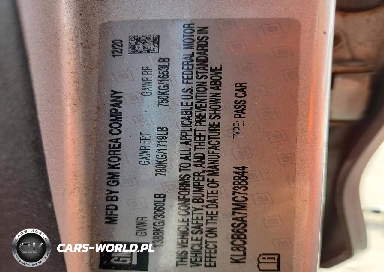 2021 Chevrolet Spark Ls VIN:KL8CB6SA7MC738844 - 12