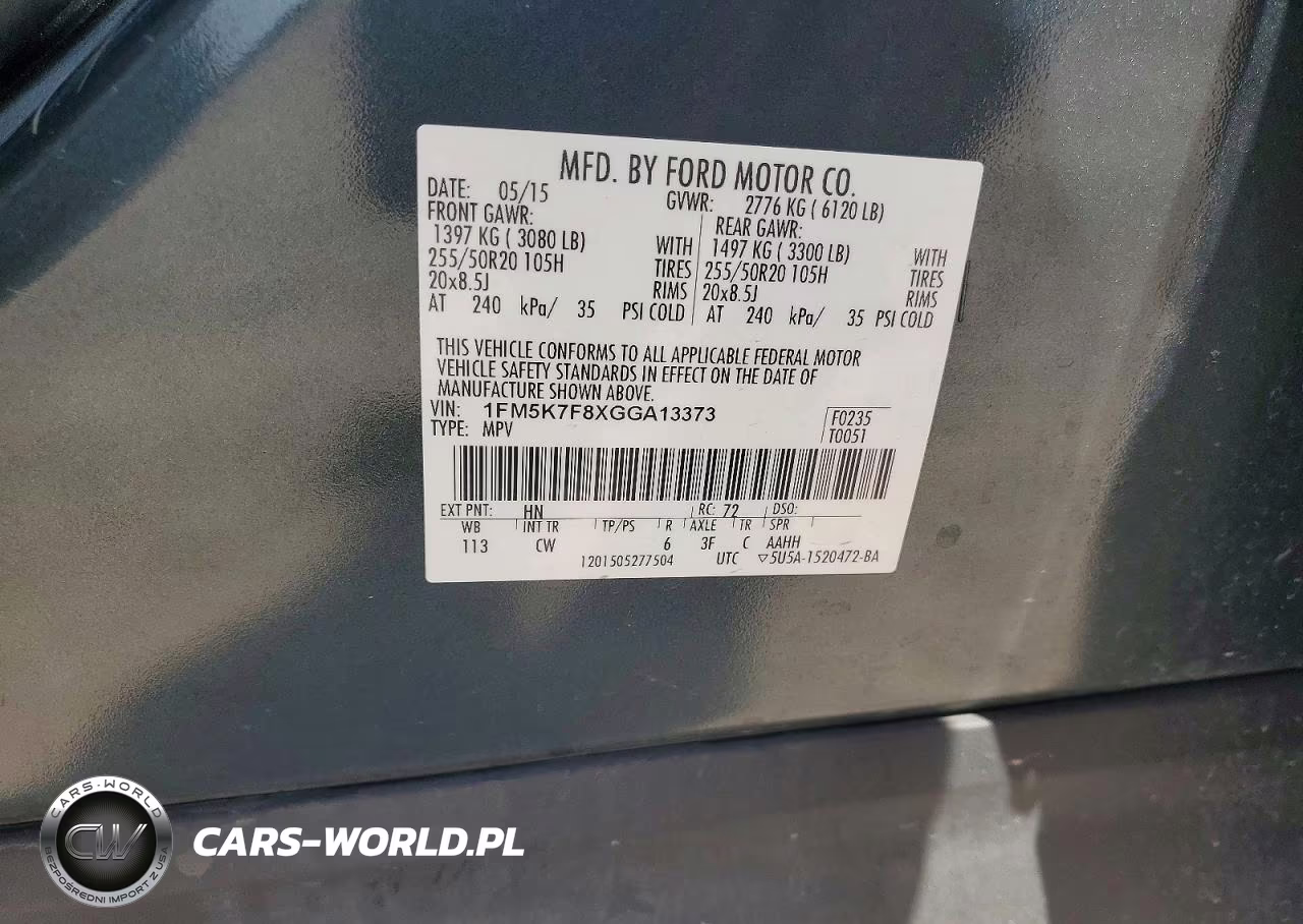 2016 Ford Explorer Limited VIN:1FM5K7F8XGGA13373 - 13