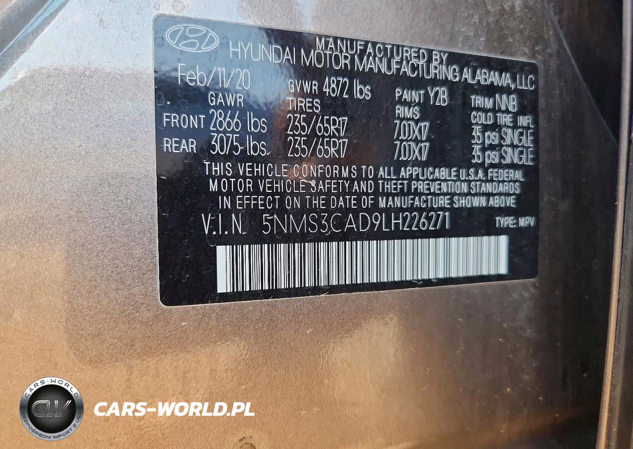 2020 Hyundai Santa Fe Sel VIN:5NMS3CAD9LH226271 - 12