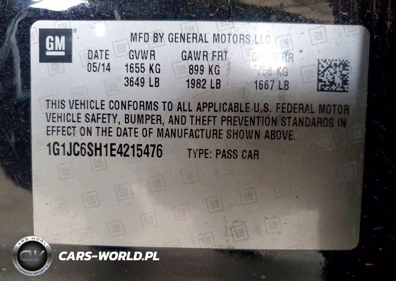 2014 Chevrolet Sonic Lt VIN:1G1JC6SH1E4215476 - 12