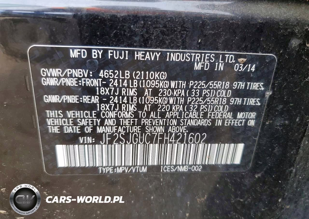 2015 Subaru Forester 2.0Xt Touring VIN:JF2SJGUC7FH421602 - 13