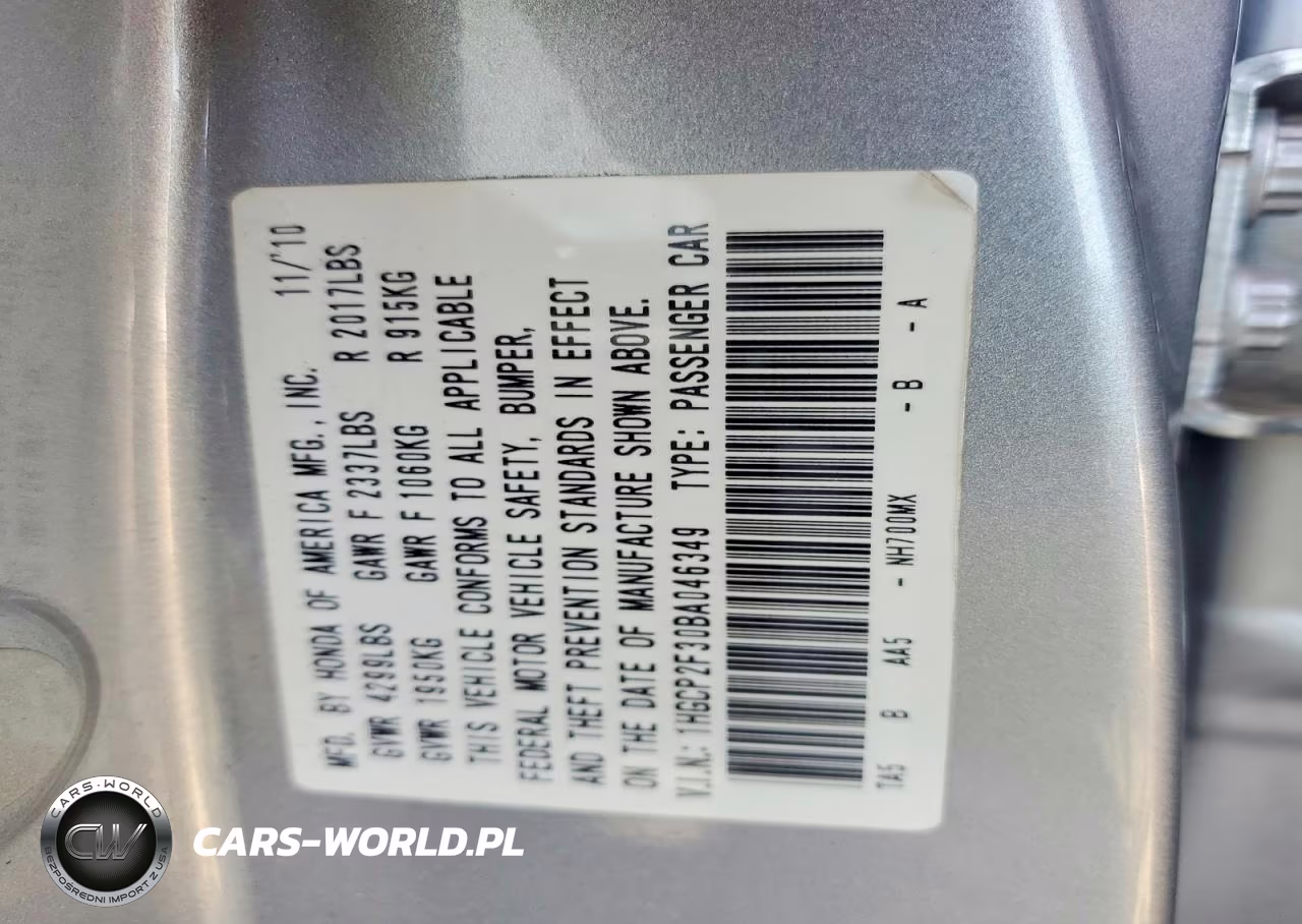 2011 Honda Accord Lx VIN:1HGCP2F30BA046349 - 12