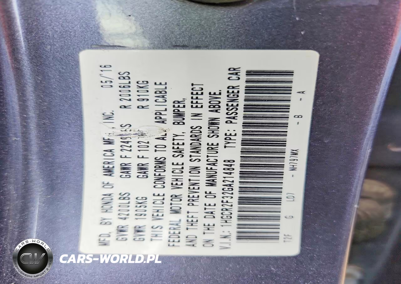 2016 Honda Accord Lx VIN:1HGCR2F32GA214848 - 12