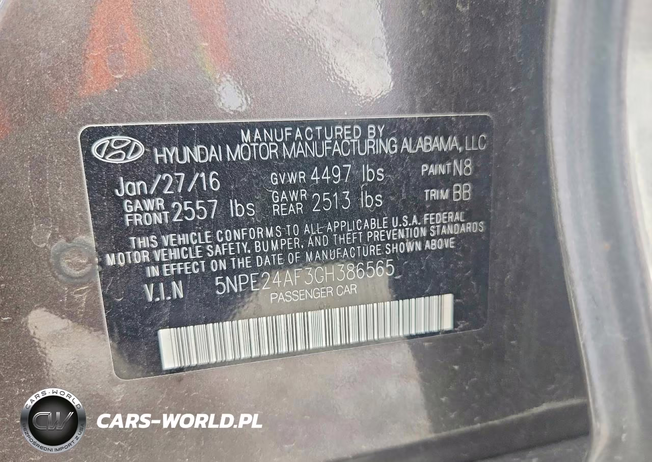 2016 Hyundai Sonata Se VIN:5NPE24AF3GH386565 - 12