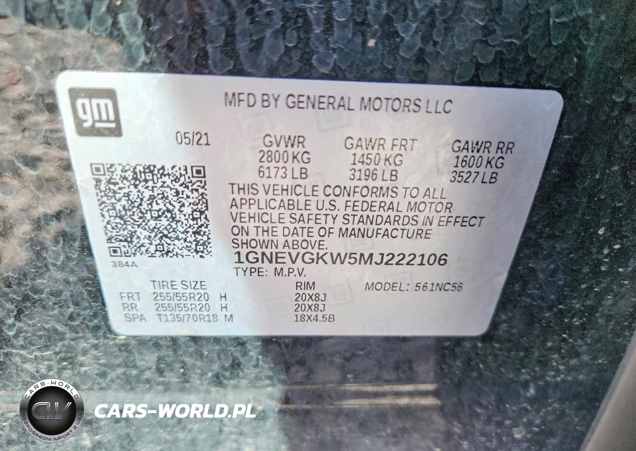 2021 Chevrolet Traverse Lt VIN:1GNEVGKW5MJ222106 - 13