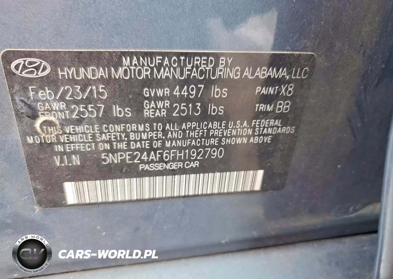 2015 Hyundai Sonata Se VIN:5NPE24AF6FH192790 - 12
