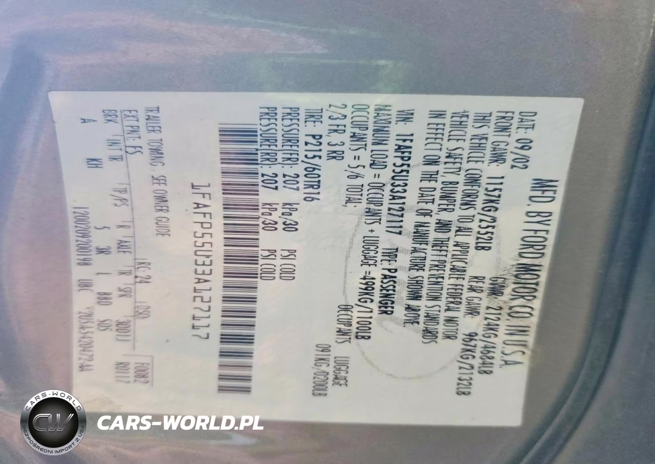 2003 Ford Taurus Ses VIN:1FAFP55U33A127117 - 12