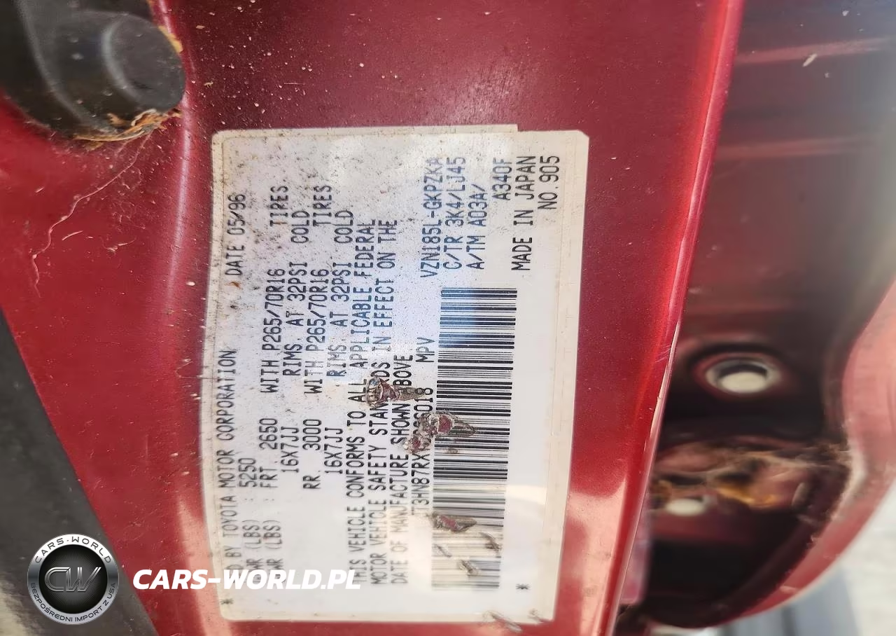 1996 Toyota 4Runner Limited VIN:JT3HN87RXT0036018 - 13