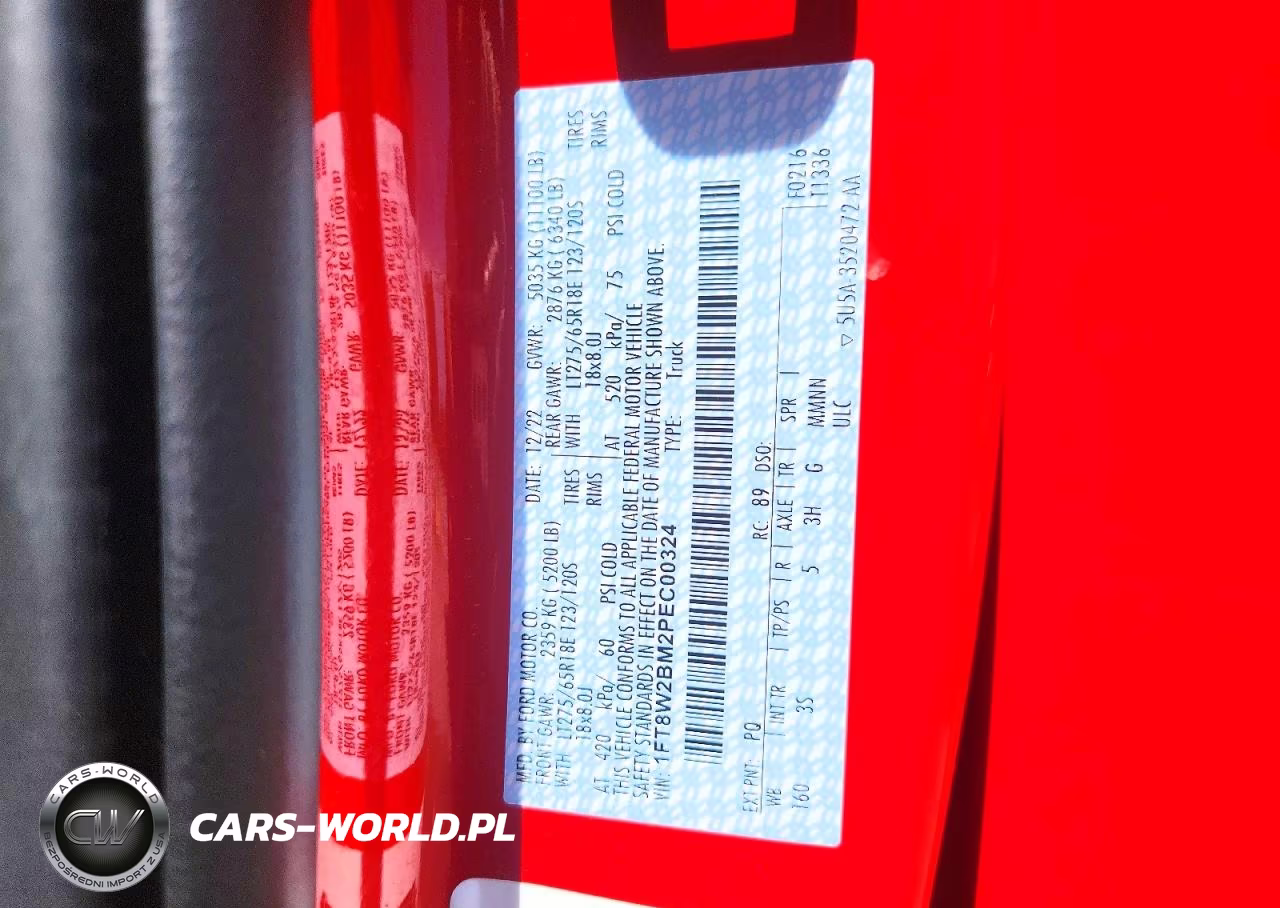2023 Ford F250 Super Duty VIN:1FT8W2BM2PEC00324 - 12