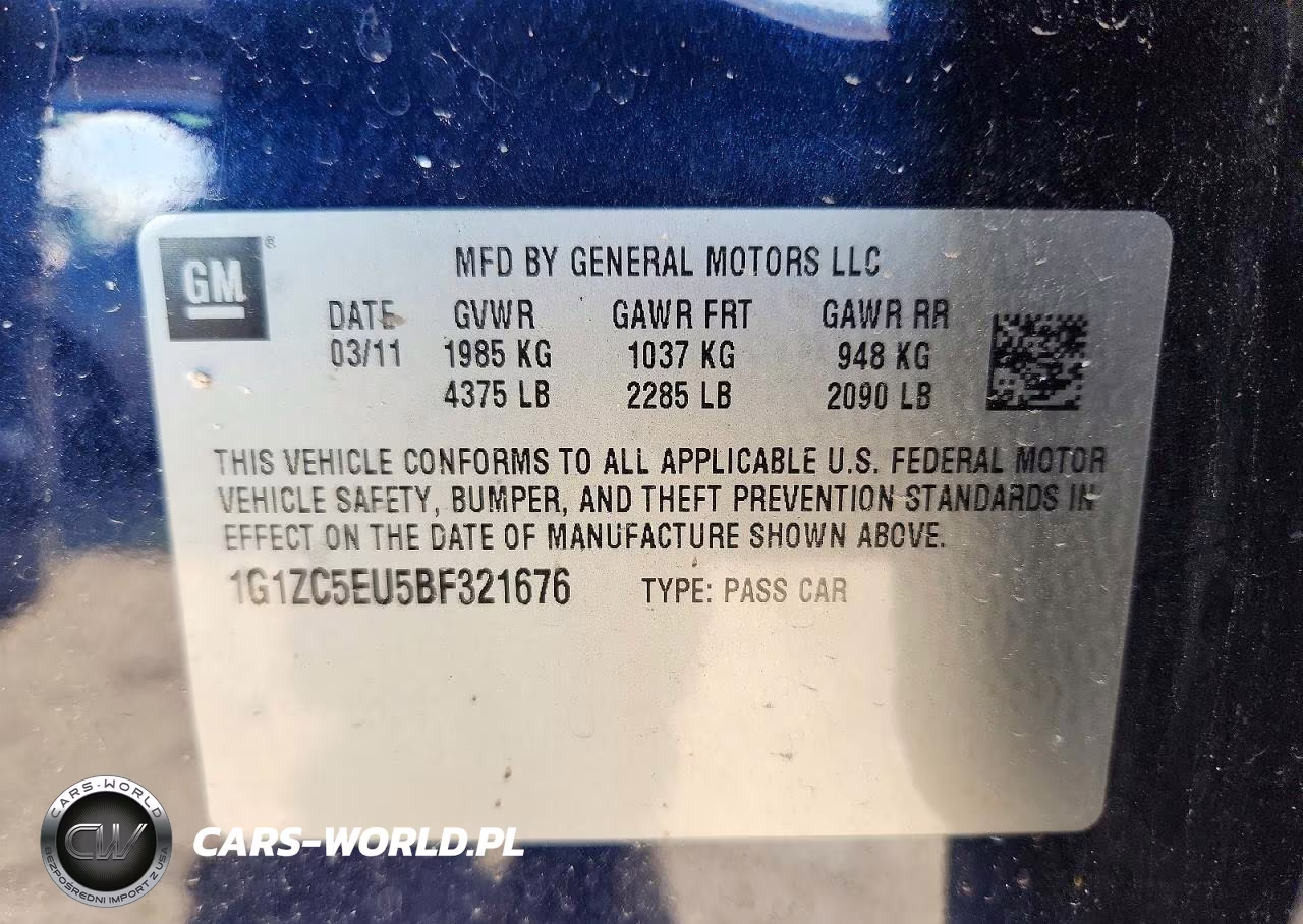 2011 Chevrolet Malibu 1Lt VIN:1G1ZC5EU5BF321676 - 12