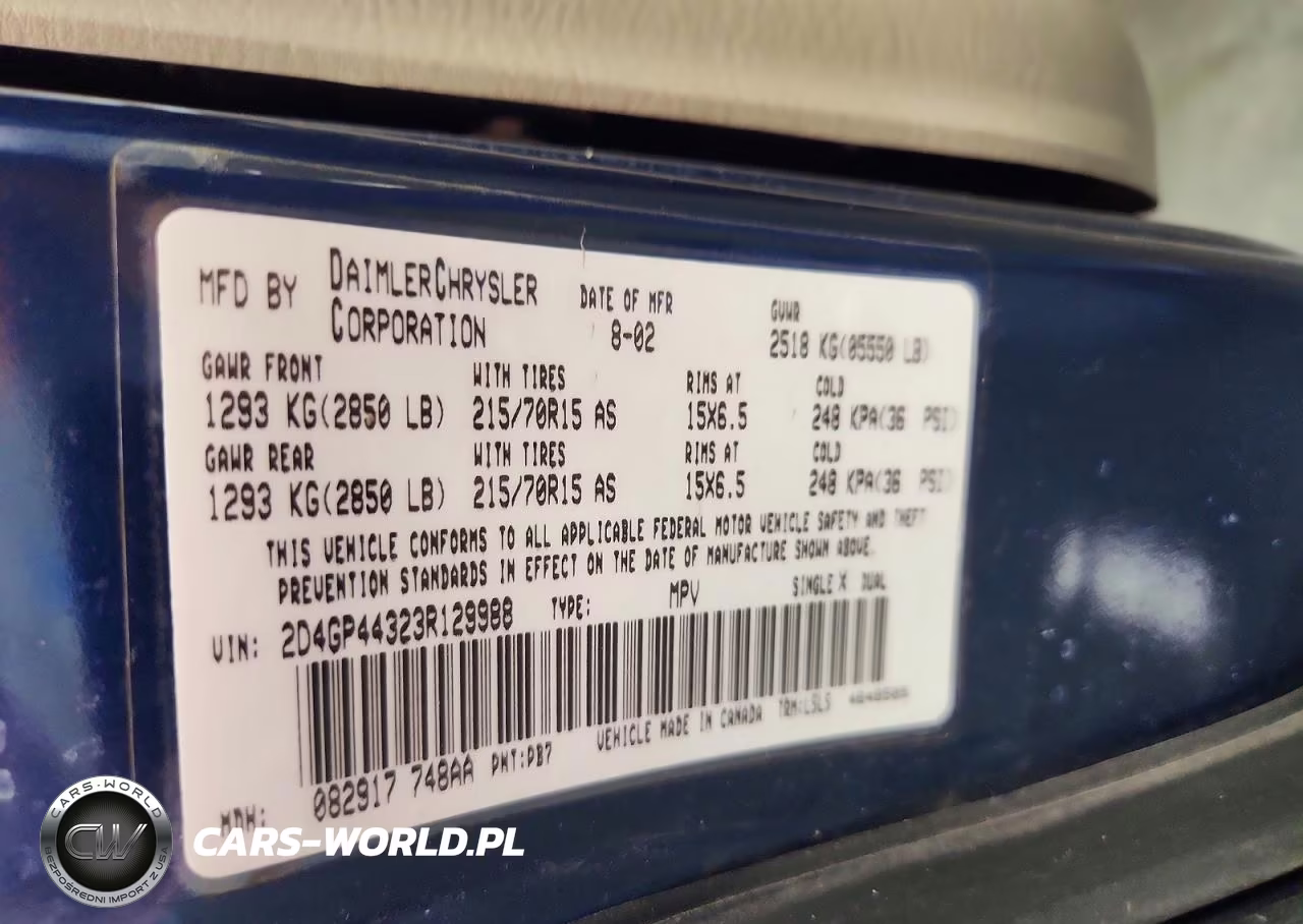 2003 Dodge Grand Caravan Sport VIN:2D4GP44323R129988 - 13