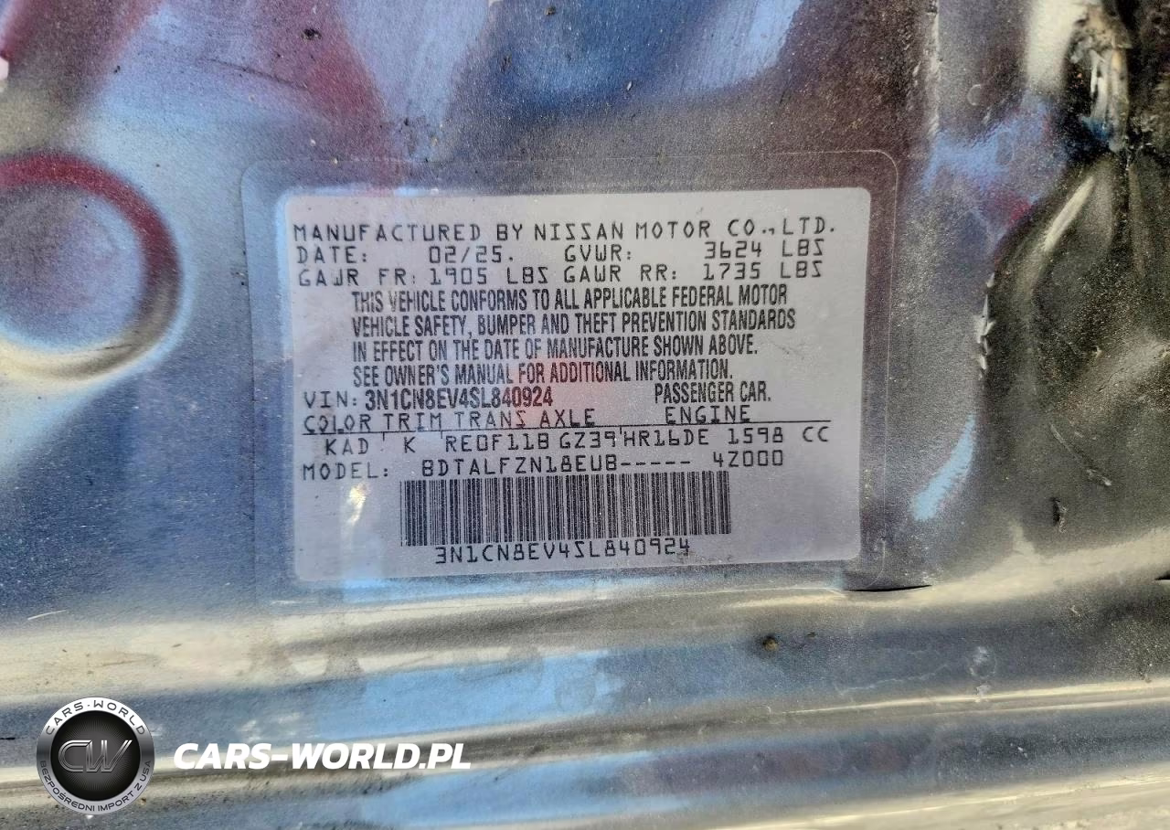 2025 Nissan Versa Sv VIN:3N1CN8EV4SL840924 - 13
