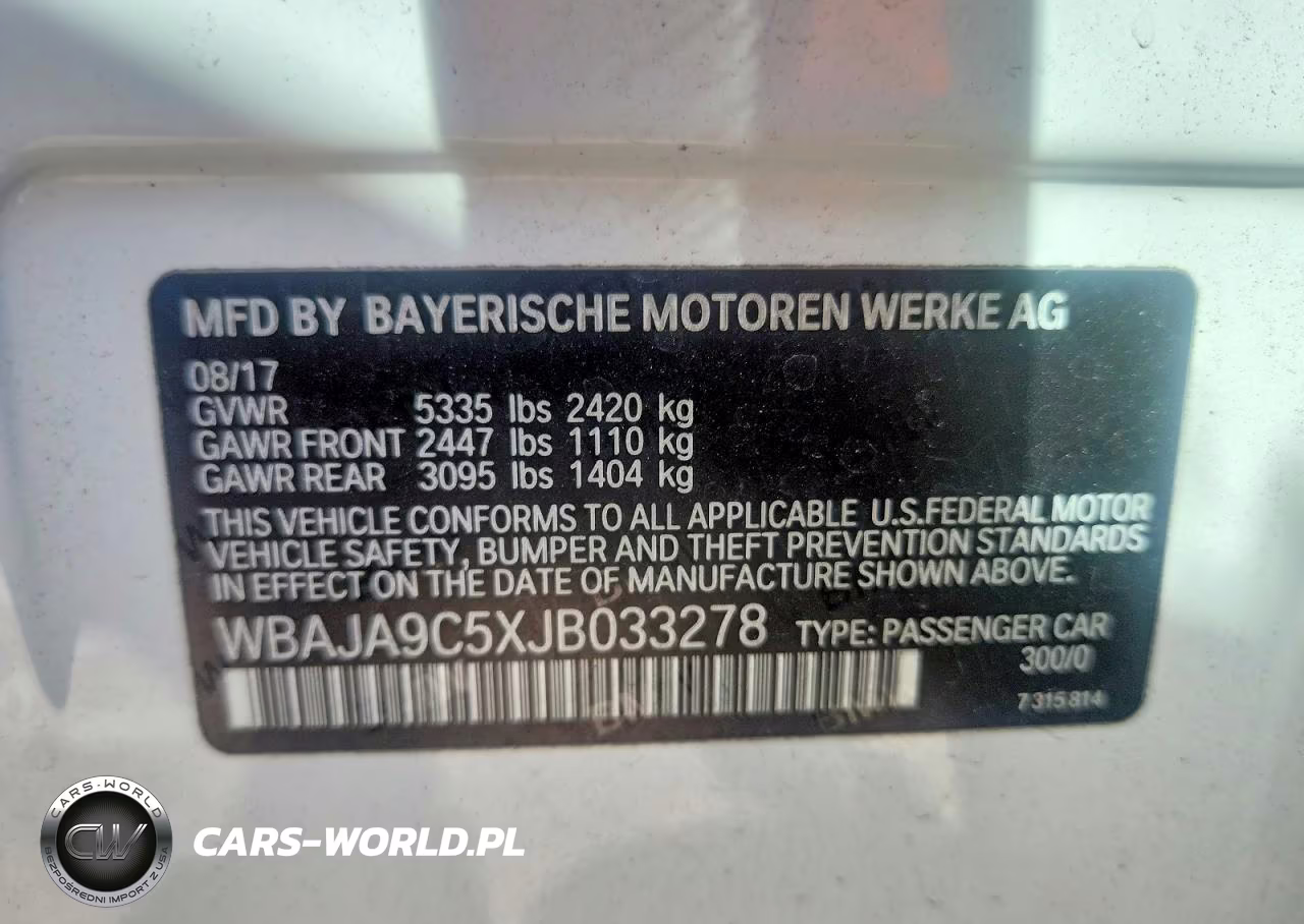 2018 BMW 530E VIN:WBAJA9C5XJB033278 - 12
