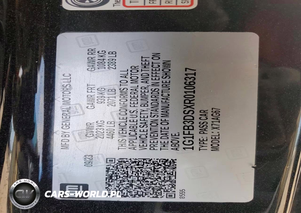 2024 Chevrolet Camaro Ls VIN:1G1FB3DSXR0106317 - 13