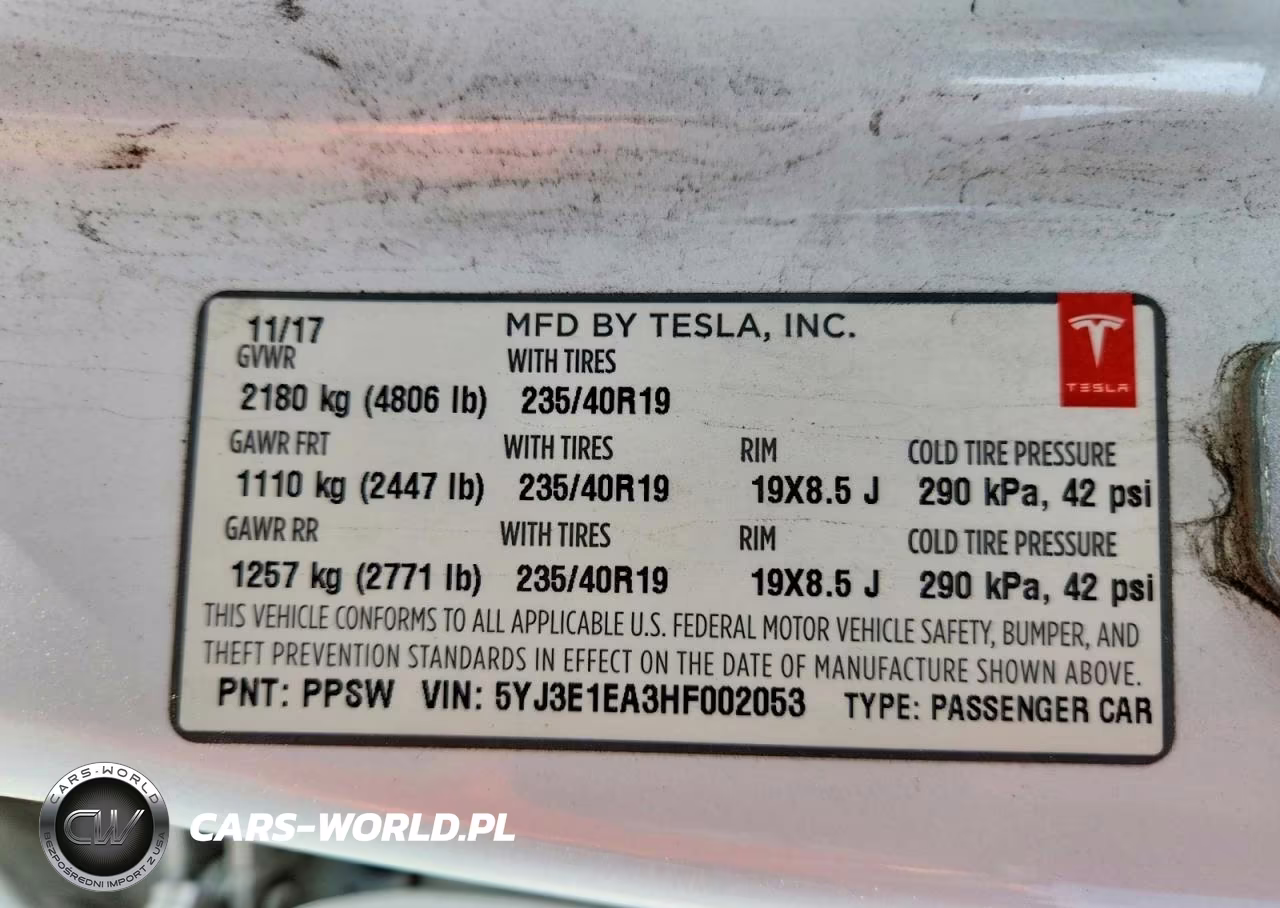 2017 Tesla Model 3 VIN:5YJ3E1EA3HF002053 - 12