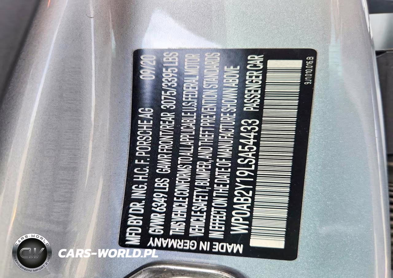 2020 Porsche Taycan 4S VIN:WP0AB2Y19LSA54433 - 13