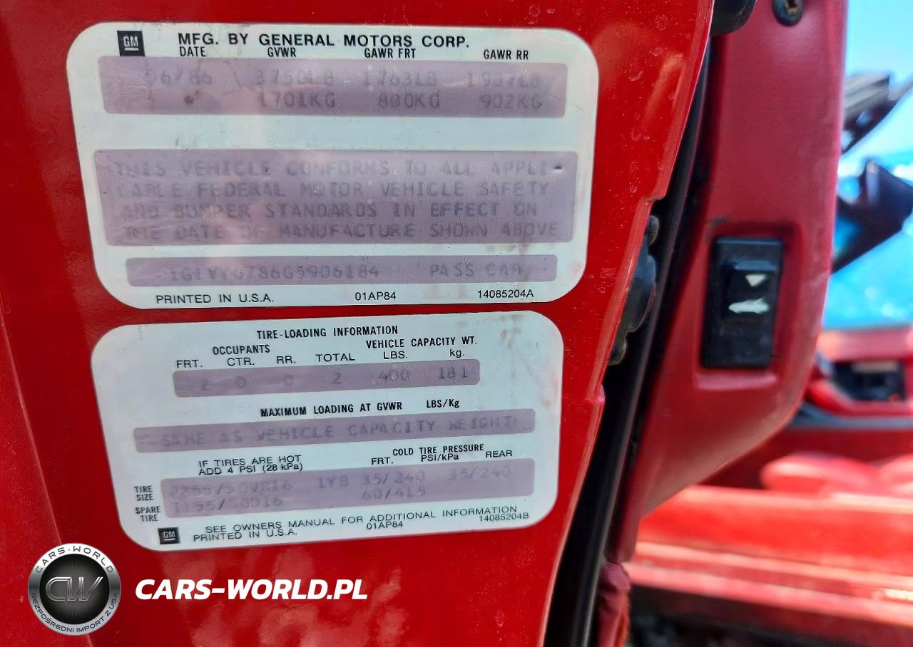 1986 Chevrolet Corvette VIN:1G1YY6786G5906184 - 12
