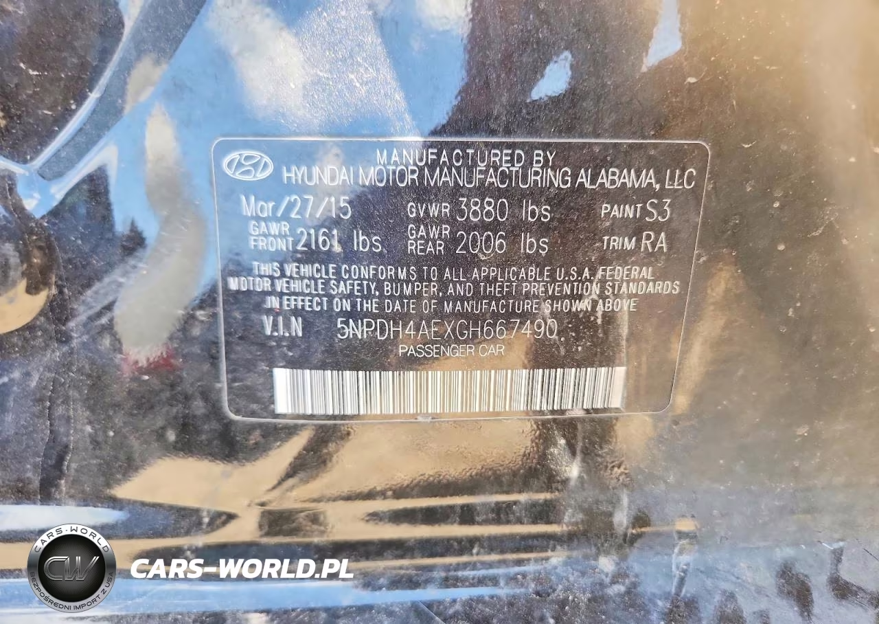 2016 Hyundai Elantra Se VIN:5NPDH4AEXGH667490 - 12