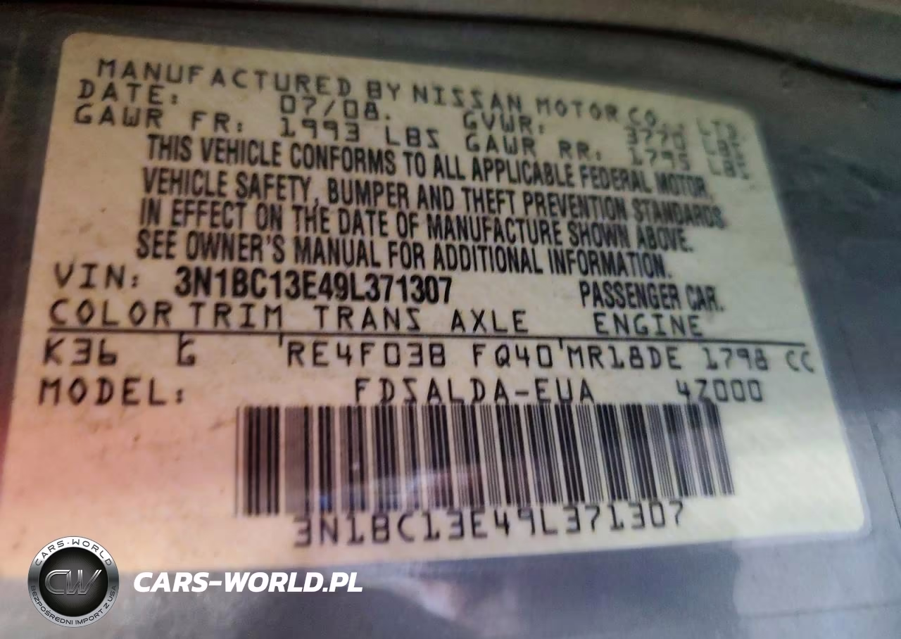 2009 Nissan Versa 1.8 S VIN:3N1BC13E49L371307 - 12