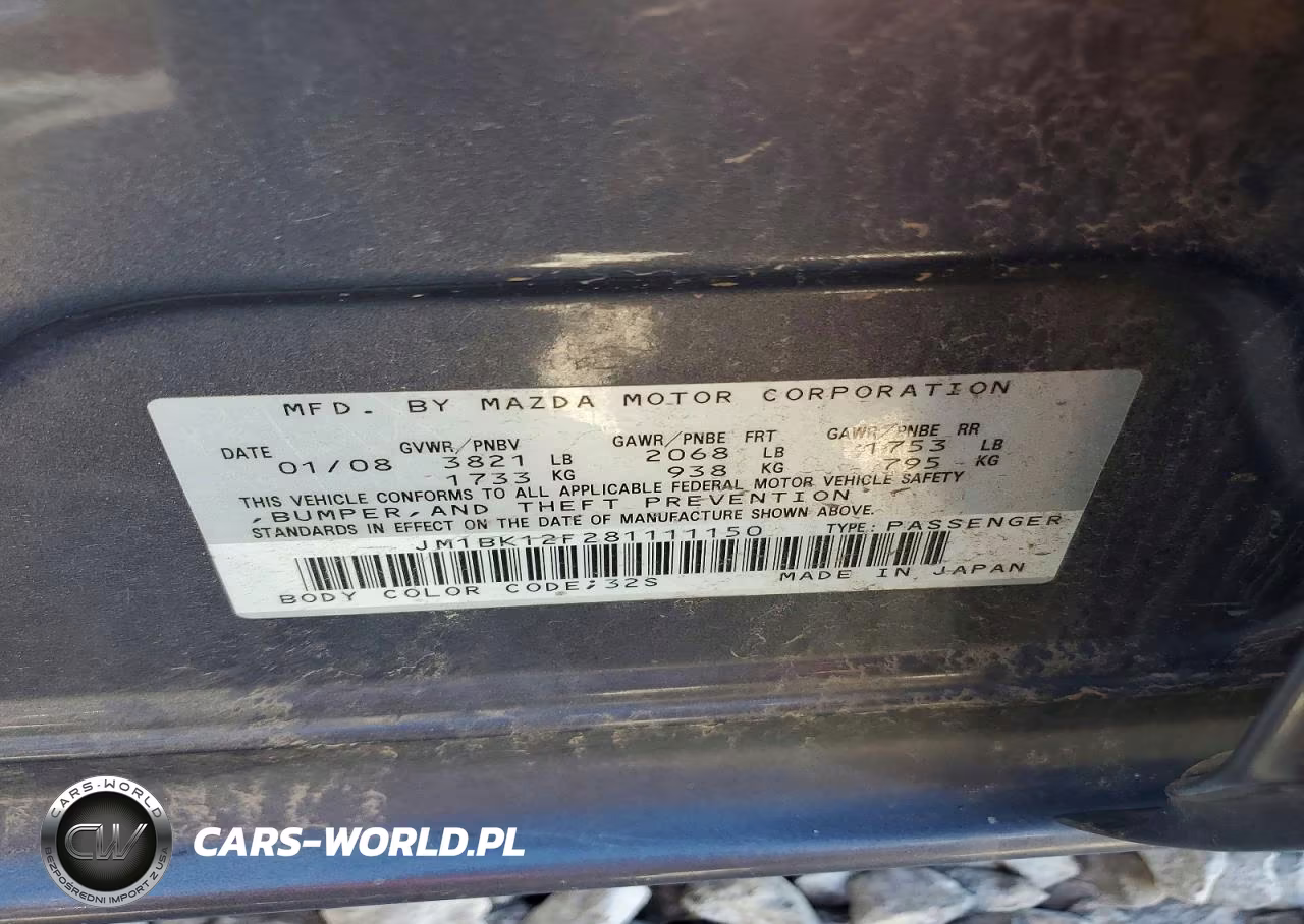 2008 Mazda 3 I VIN:JM1BK12F281111150 - 12