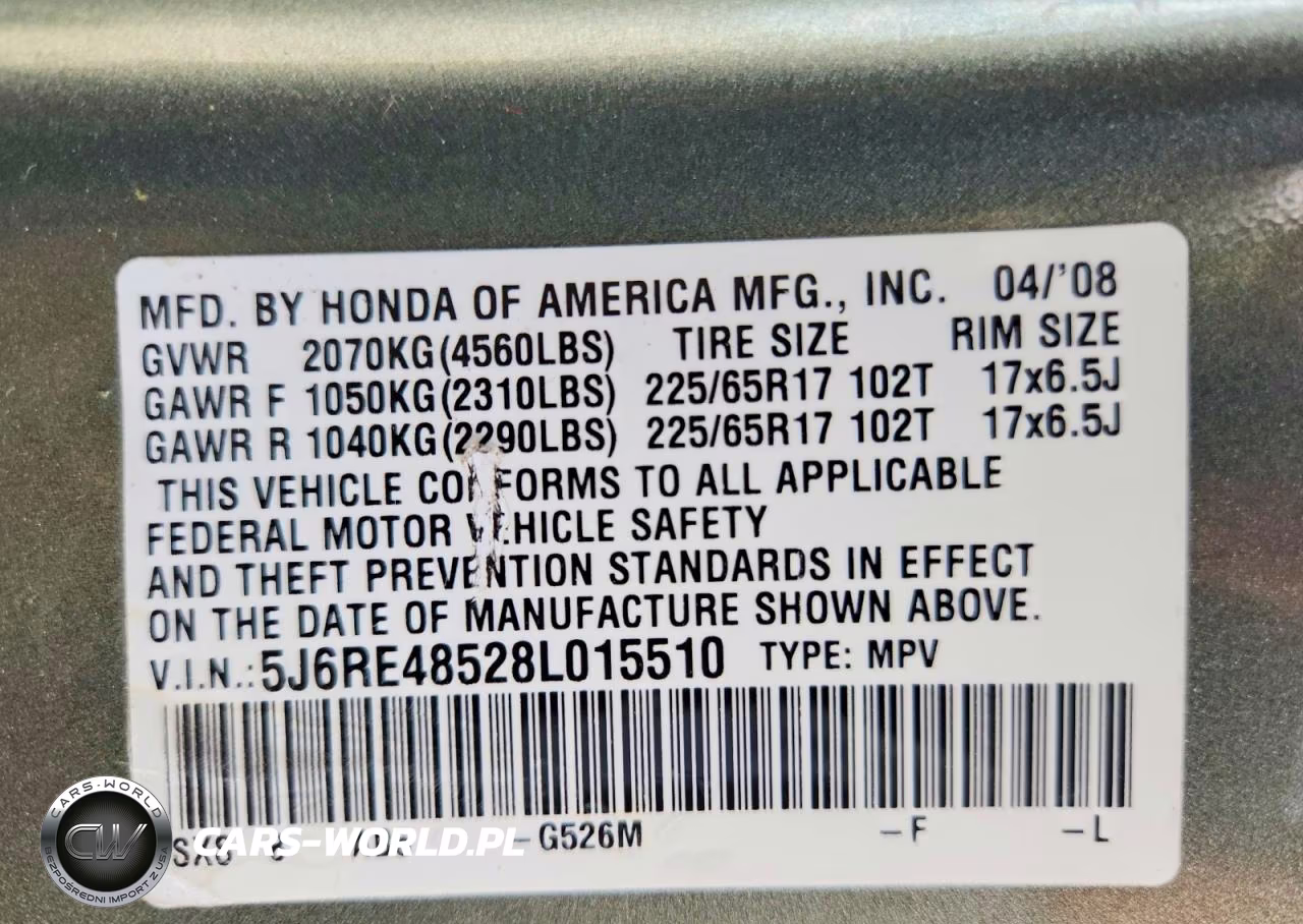 2008 Honda Cr-V Ex VIN:5J6RE48528L015510 - 13