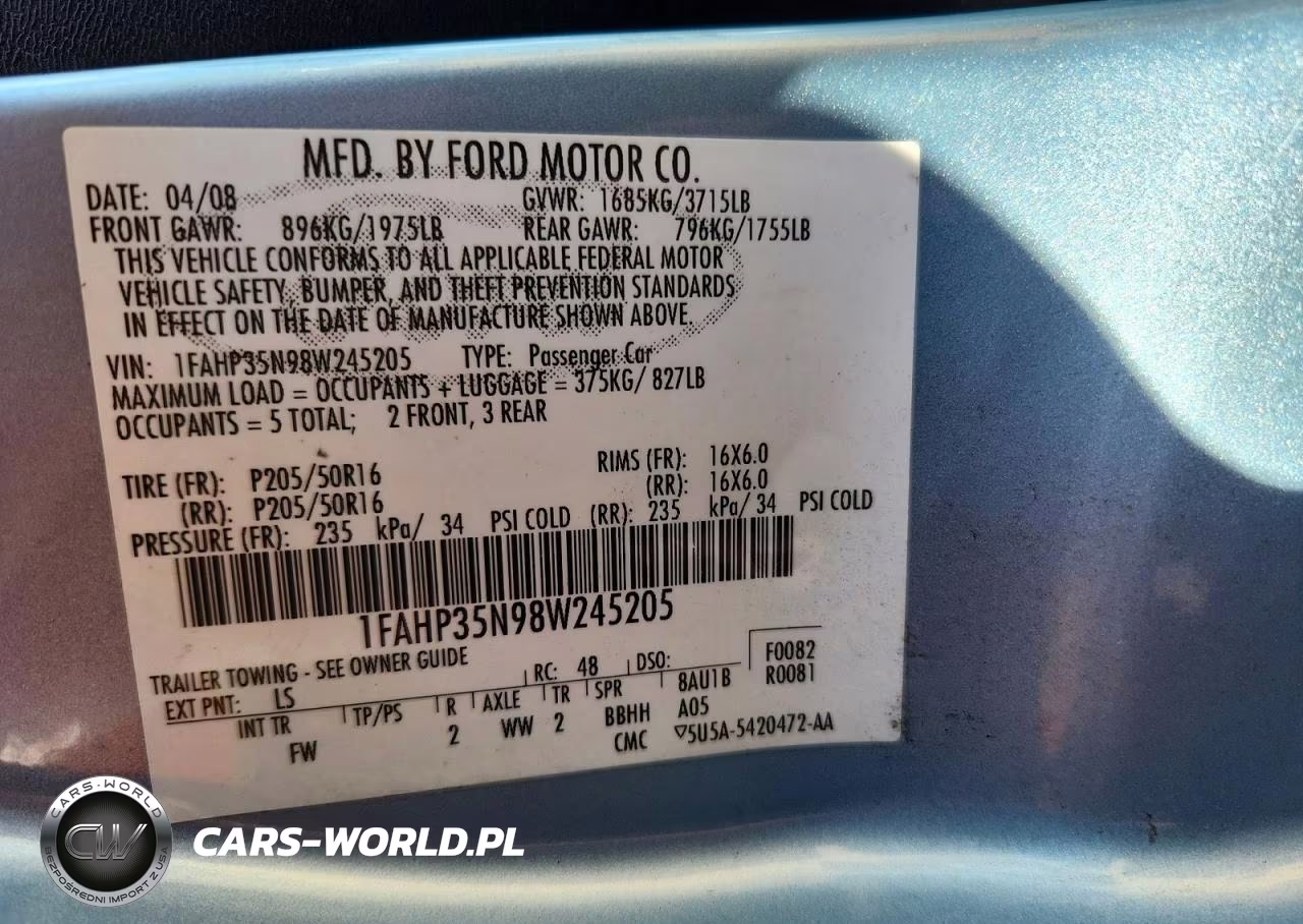 2008 Ford Focus Se VIN:1FAHP35N98W245205 - 12
