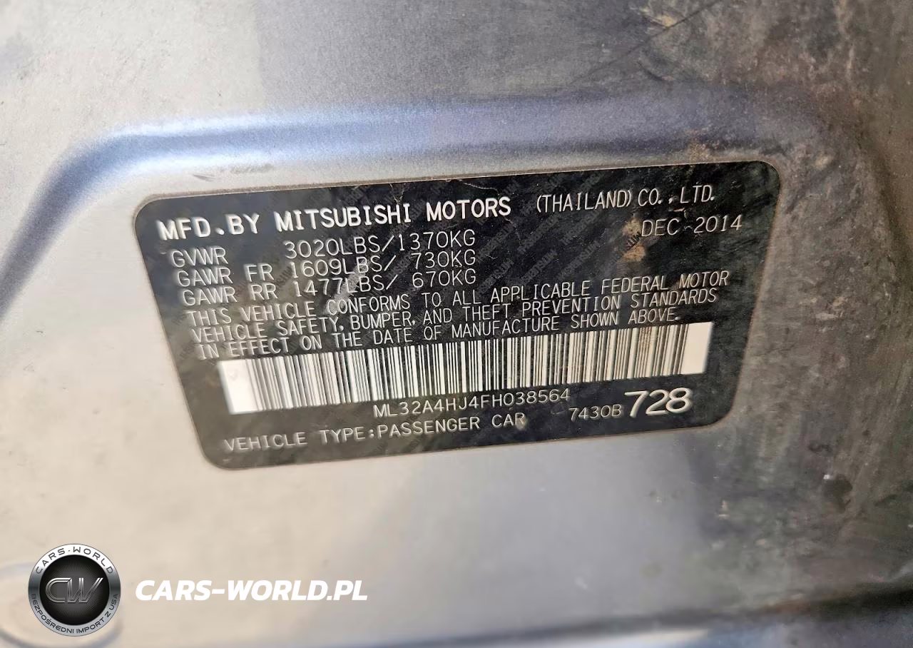 2015 Mitsubishi Mirage Es VIN:ML32A4HJ4FH038564 - 12
