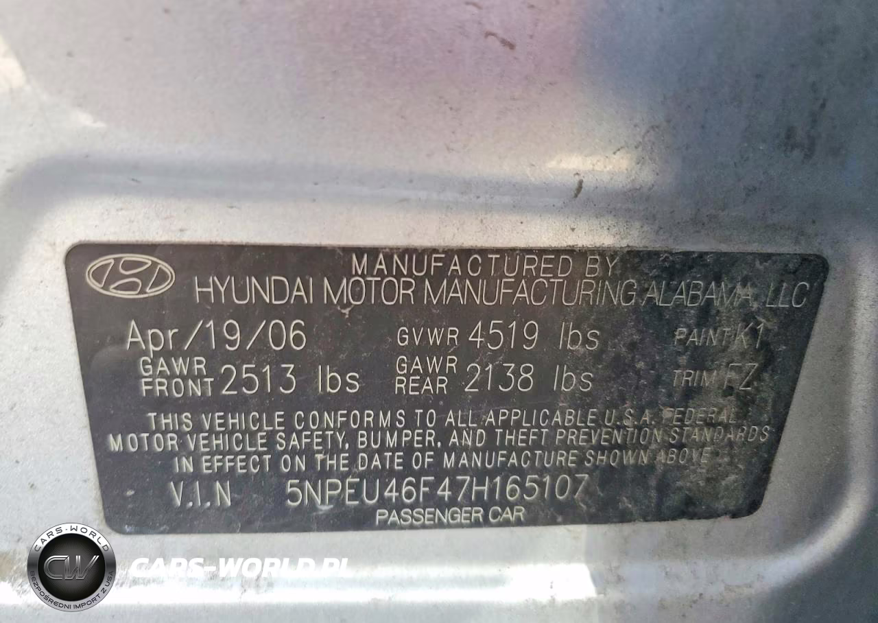 2007 Hyundai Sonata Se VIN:5NPEU46F47H165107 - 12