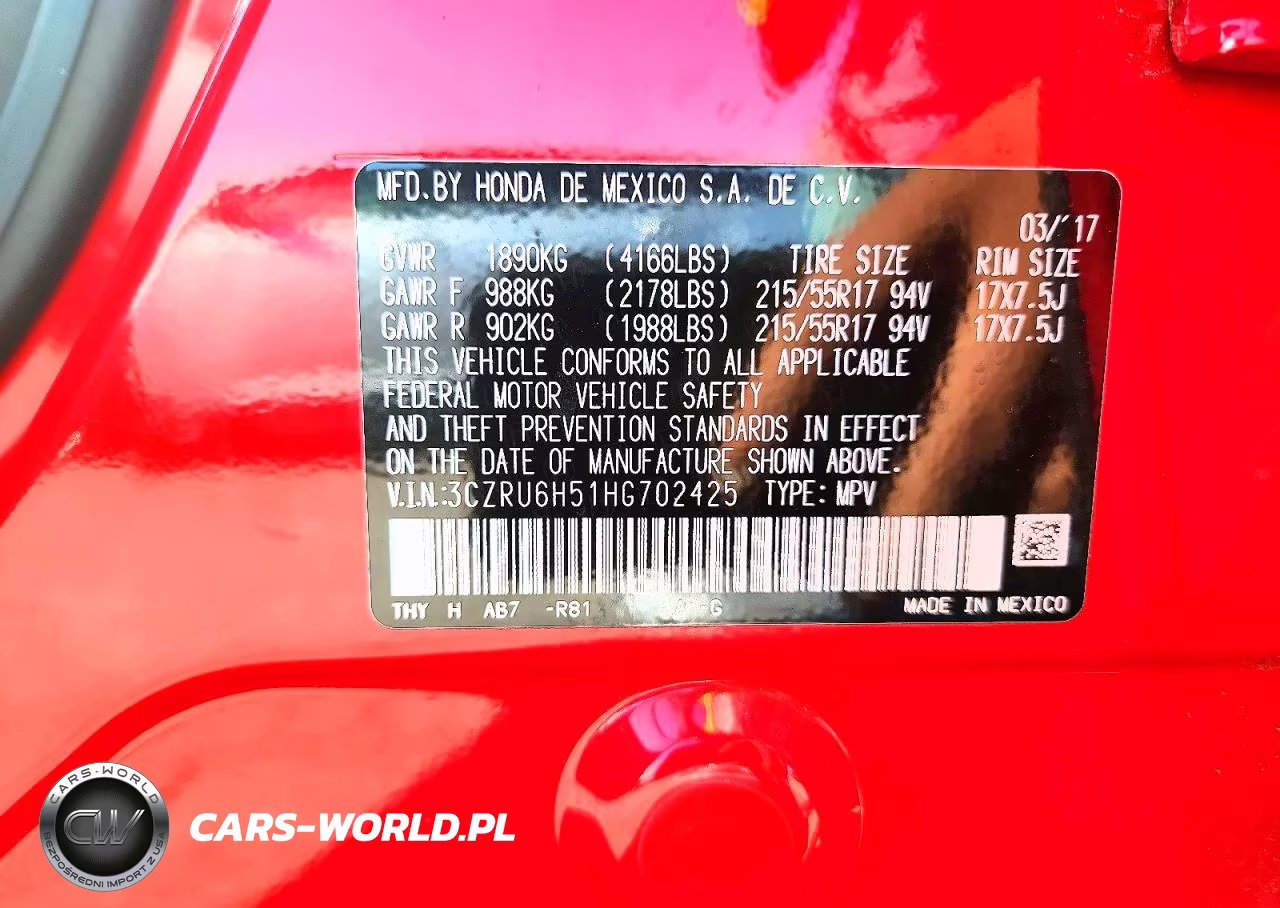 2017 Honda Hr-V Ex VIN:3CZRU6H51HG702425 - 13