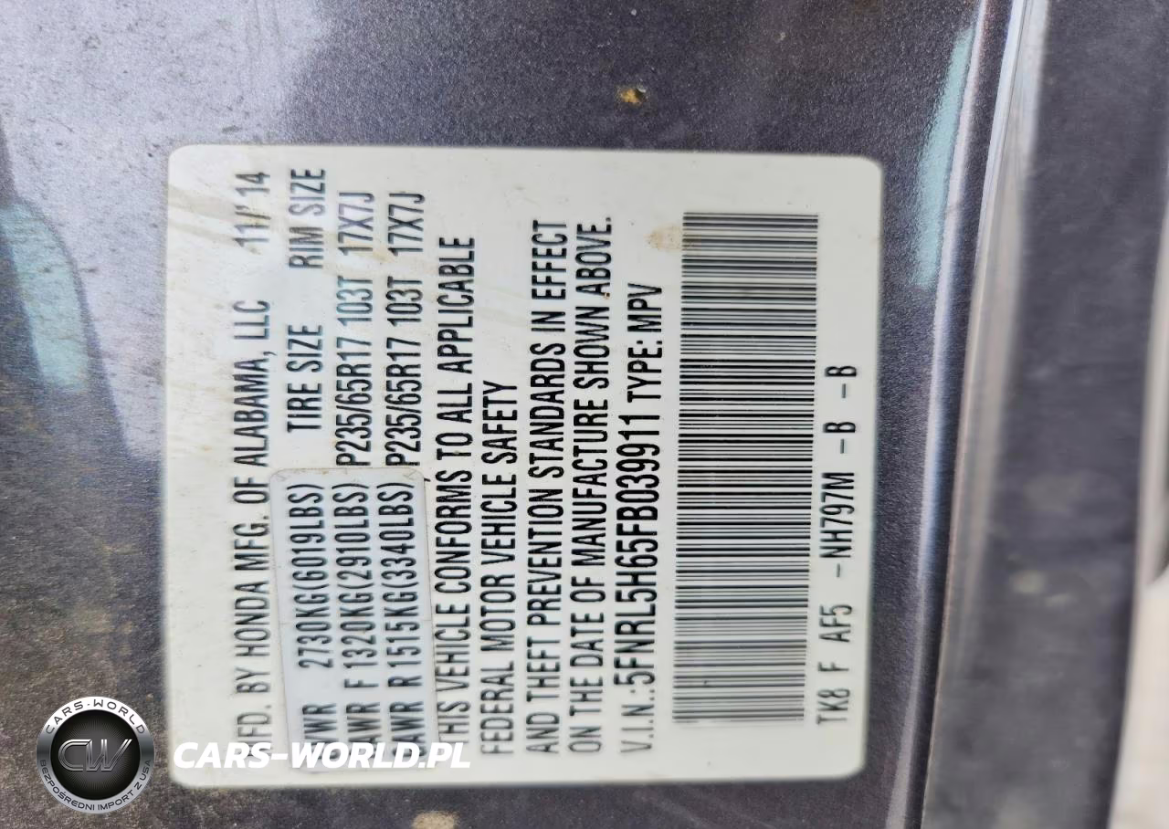 2015 Honda Odyssey Exl VIN:5FNRL5H65FB039911 - 13