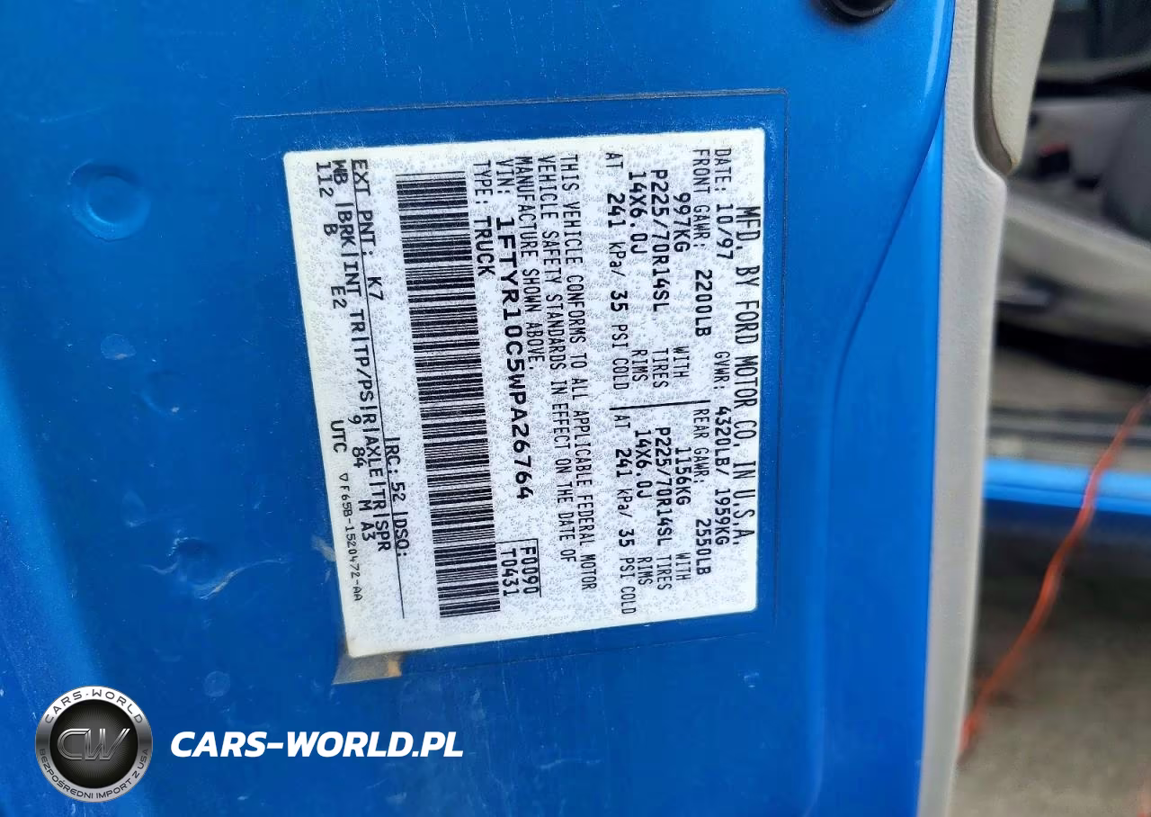 1998 Ford Ranger VIN:1FTYR10C5WPA26764 - 12