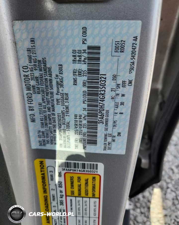 2016 Ford Fusion Se VIN:3FA6P0H74GR350321 - 12