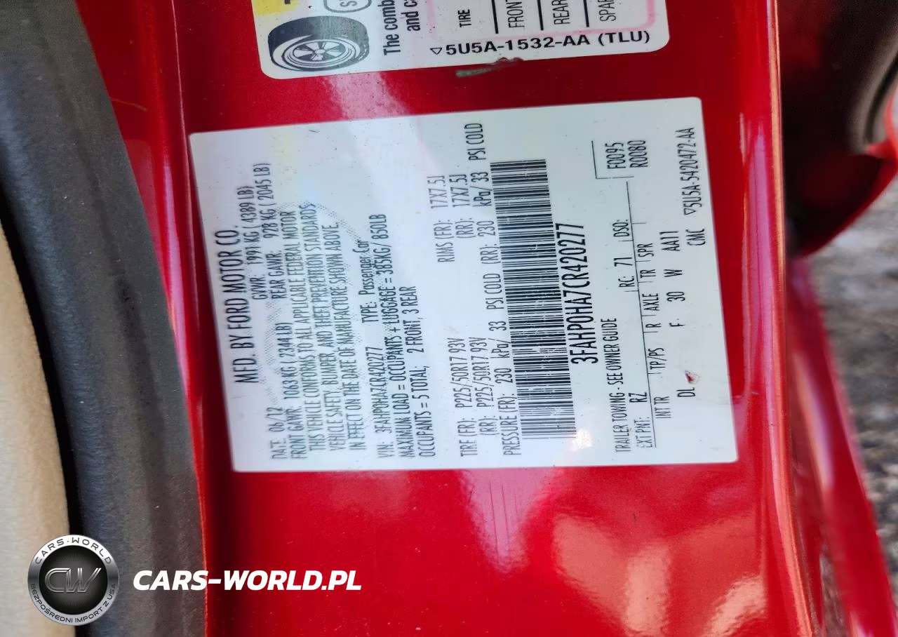 2012 Ford Fusion Se VIN:3FAHP0HA7CR420277 - 12